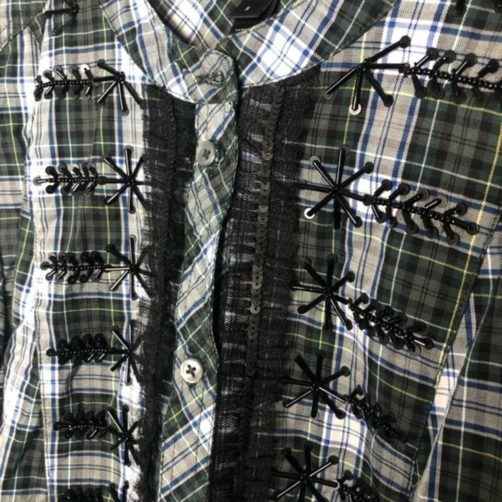 J. Crew embellished button up tartan plaid shirt - Picture 5 of 9